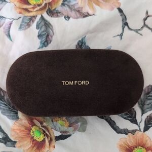 Tom Ford Dark Brown Velvet Eyeglass Case